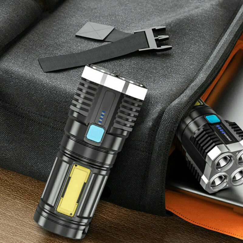 Powerful Quad-Core LED Torch USB Rechargeable for Camping
