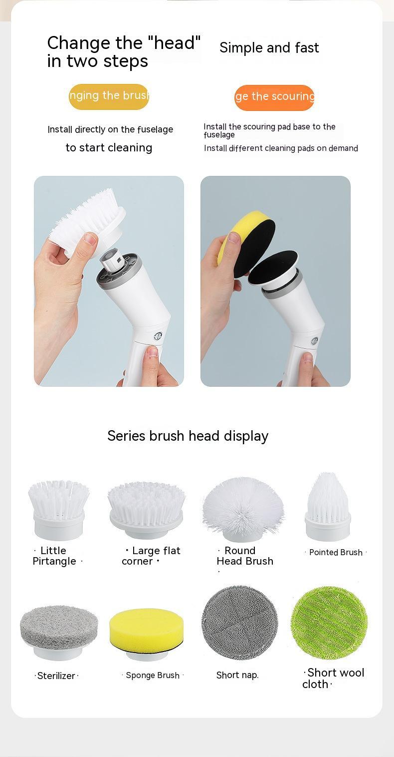 Electric Scrubber Cleaning Brush Telescopic Long Handle Tool