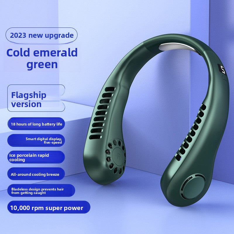 Portable Bladeless Neck Fan with USB Charging and Airflow