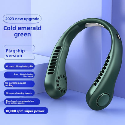 Portable Bladeless Neck Fan with USB Charging and Airflow