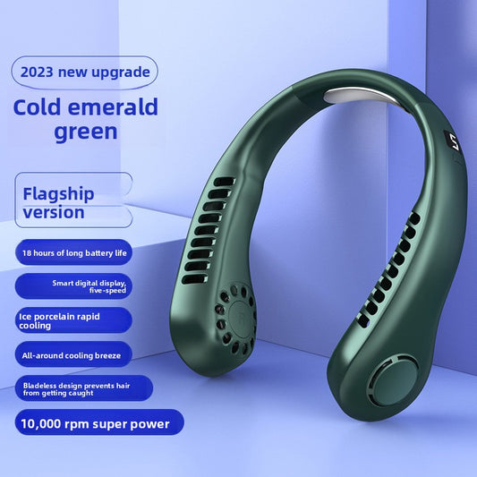 Portable Bladeless Neck Fan with USB Charging and Airflow