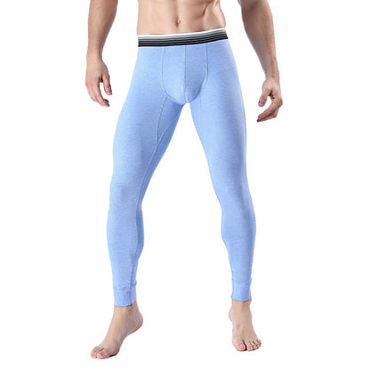 Men’s Cropped Long Johns Warm Cotton Belly Control Bottom Pants