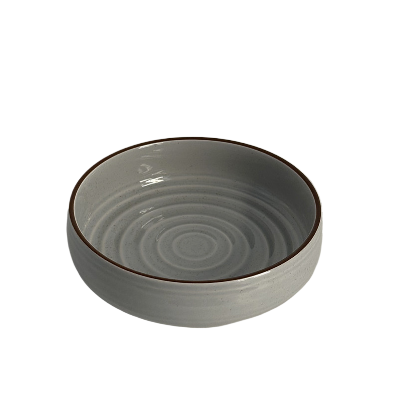 Straight Edge Ceramic Soup Bowl 700ml for Daily Dining