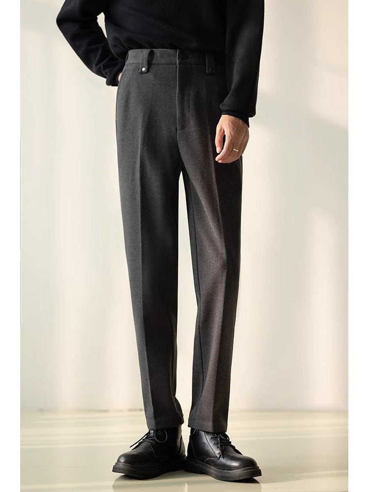 Casual Straight-Leg Suit Pants for Men with Stylish Look