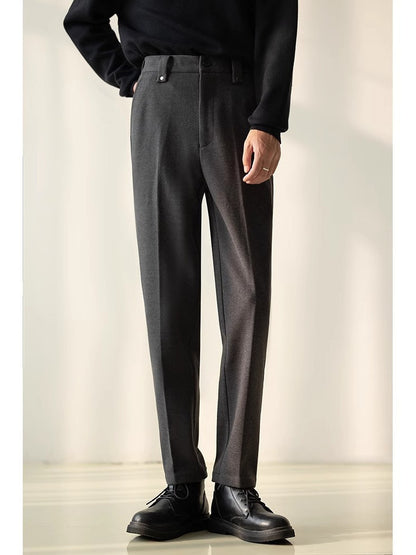Casual Straight-Leg Suit Pants for Men with Stylish Look