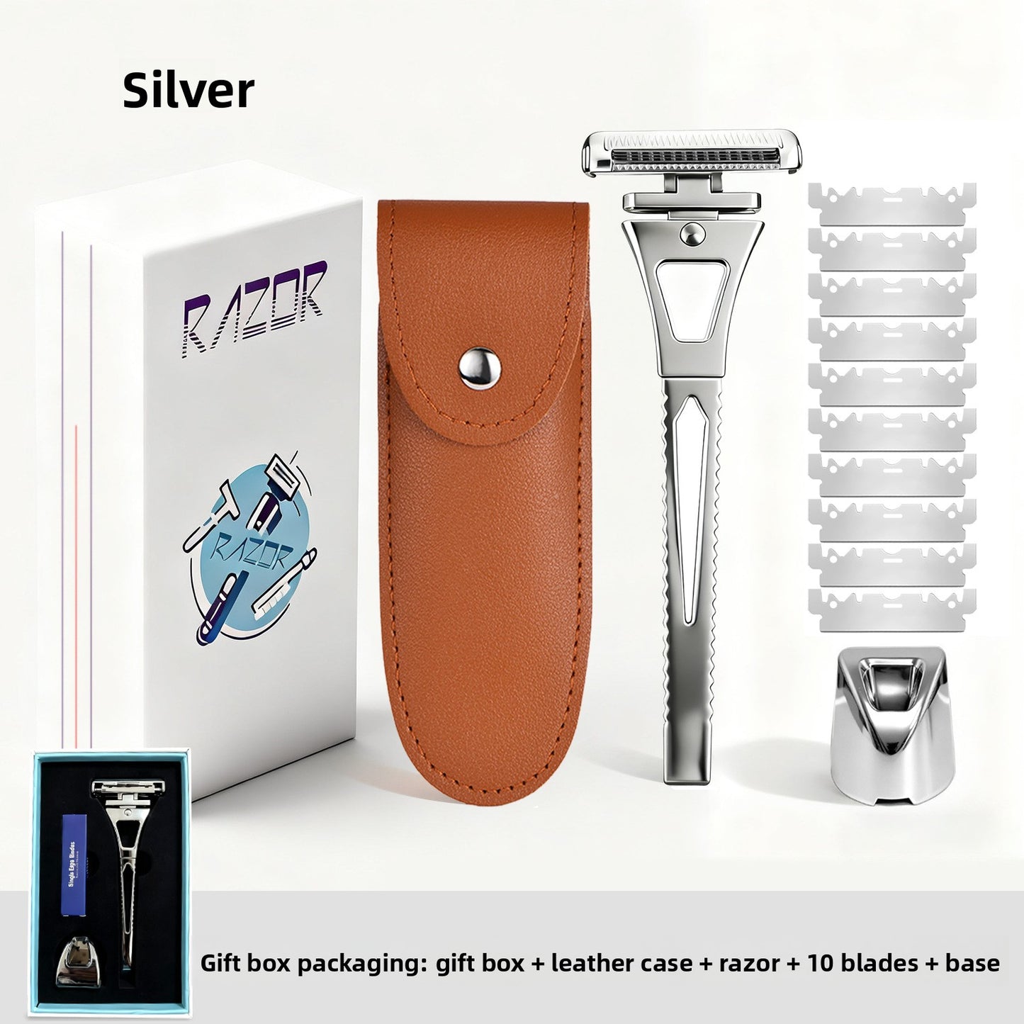 Men's Manual Shaving Razor Set for Smooth and Precise Shaves