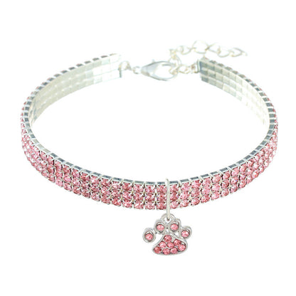Diamond Pet Collar – Elastic Bling Necklace for Cats & Dogs