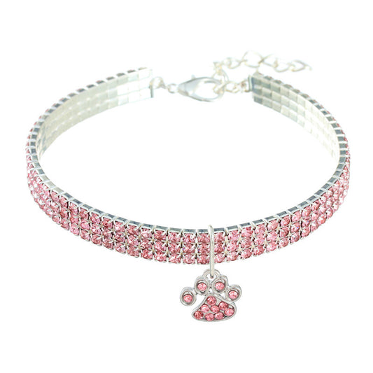 Diamond Pet Collar – Elastic Bling Necklace for Cats & Dogs