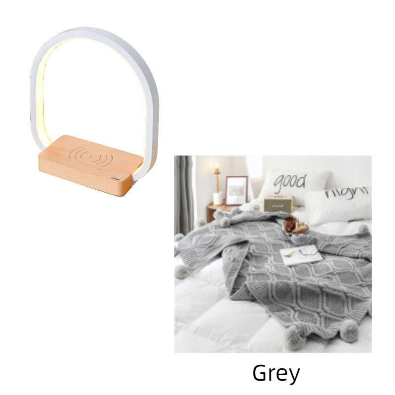 Wireless Charging Desk Lamp with Eye Protection & USB Power