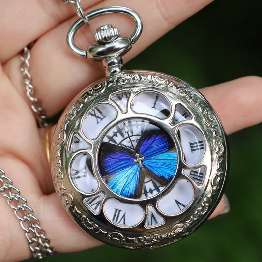 Buy Ya Gray Butterfly Creative Retro Pendant Pocket Watch