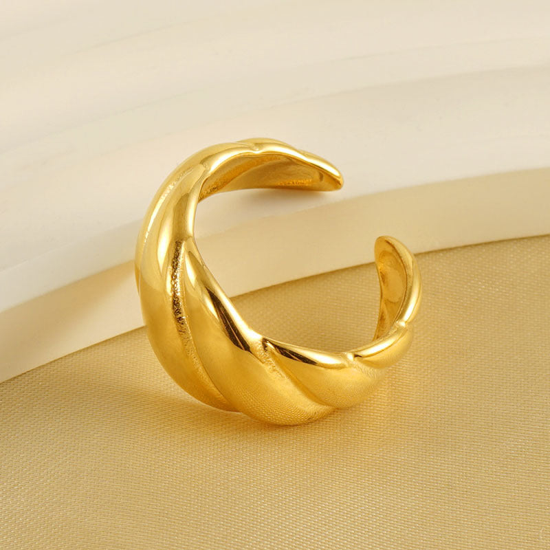 Fashionable Stainless Steel 18K Gold Geometric Ring Jewelry