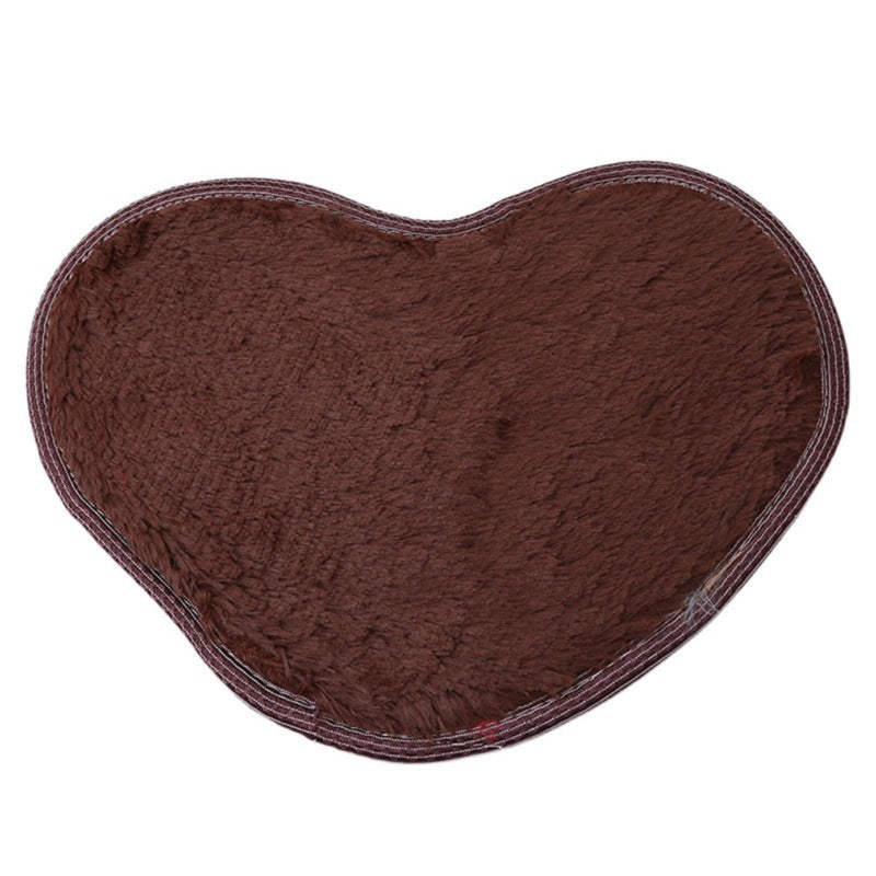 Heart-Shaped Silk Wool Floor Mat Cute Lint-Free Bedroom