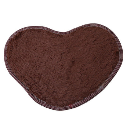 Heart-Shaped Silk Wool Floor Mat Cute Lint-Free Bedroom