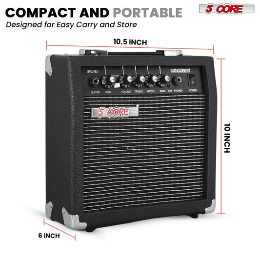 Buy 5 Core 20W Electric Guitar Amp Portable Mini Practice Amplifier