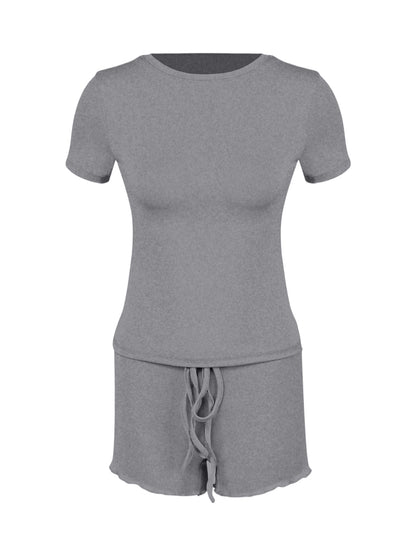 Buy Women’s Form-Fitting Short-Sleeve Set with Classic Crew Neck
