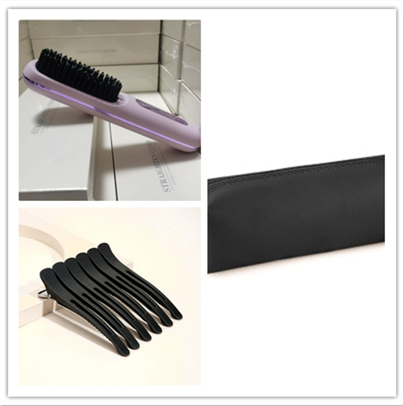 2-in-1 Hair Straightener Brush Wireless Fast Heating Comb