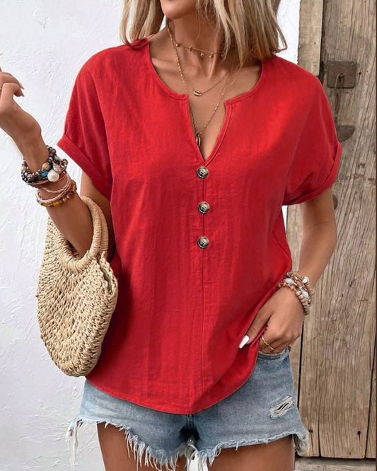 Womens V-Neck Bat Sleeve T-Shirt