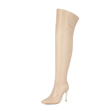 Womens Pointed-toe Stiletto-heeled Over-the-knee Boots
