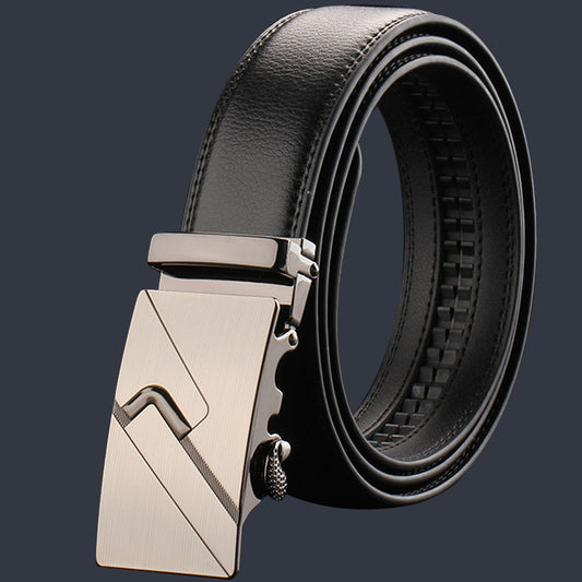 Men’s Genuine Leather Belt Automatic Buckle Stylish & Durable