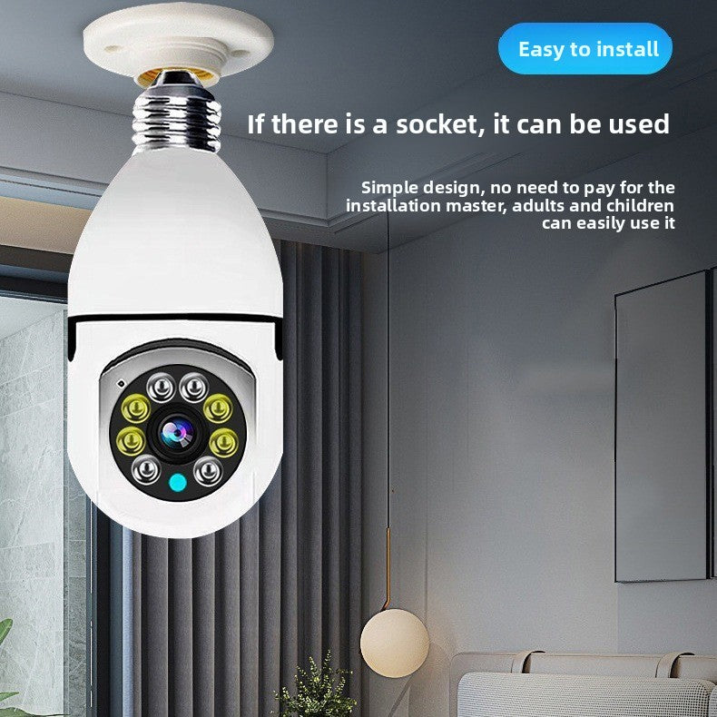 E27 WiFi Bulb Security Camera with Night Vision Monitoring