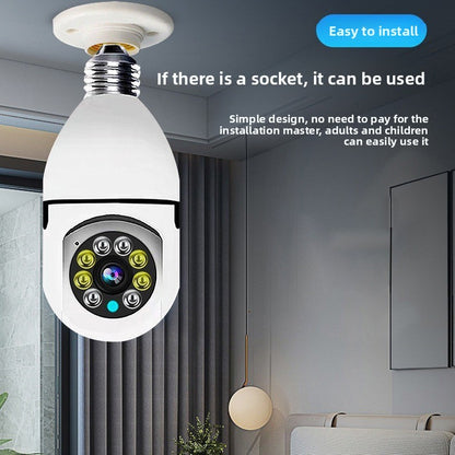 E27 WiFi Bulb Security Camera with Night Vision Monitoring