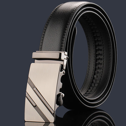 Men’s Genuine Leather Belt Automatic Buckle Stylish & Durable