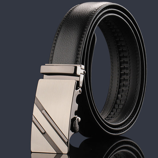 Men’s Genuine Leather Belt Automatic Buckle Stylish & Durable