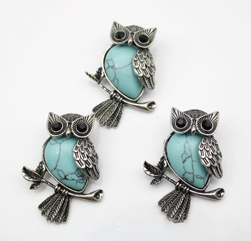Buy DIY Alloy Owl Brooch with Crystals Stylish Pin Online