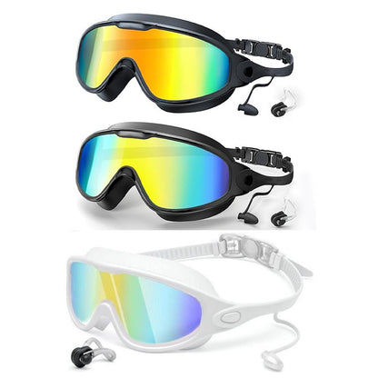 Large Frame Anti Fog Swimming Goggles With Earplugs Uses Now