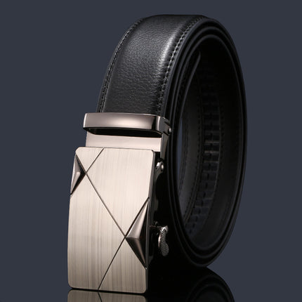Men’s Genuine Leather Belt Automatic Buckle Stylish & Durable