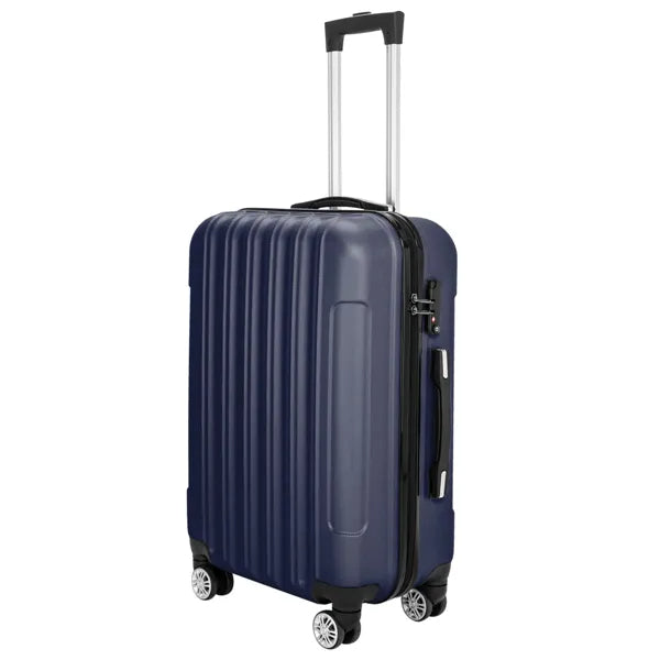 3-in-1 Navy Blue Luggage Set Large Capacity Travel Suitcase