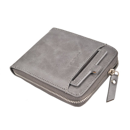 Mens Retro Multi-Card Zipper Wallet Classic Daily Carry