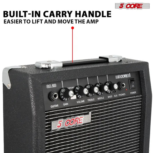 Buy 5 Core 20W Electric Guitar Amp Portable Mini Practice Amplifier