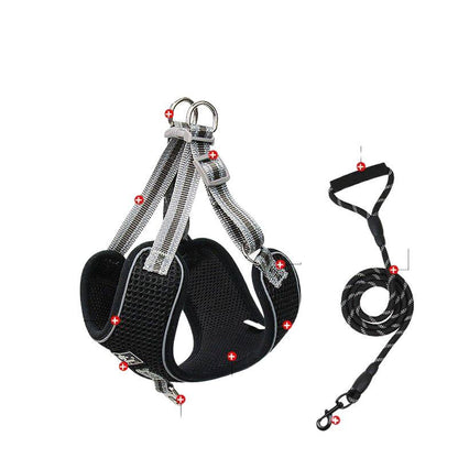 Adjustable Reflective Dog Harness and Leash Walking Fit Now