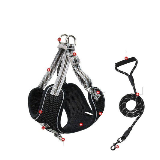 Adjustable Reflective Dog Harness and Leash Walking Fit Now