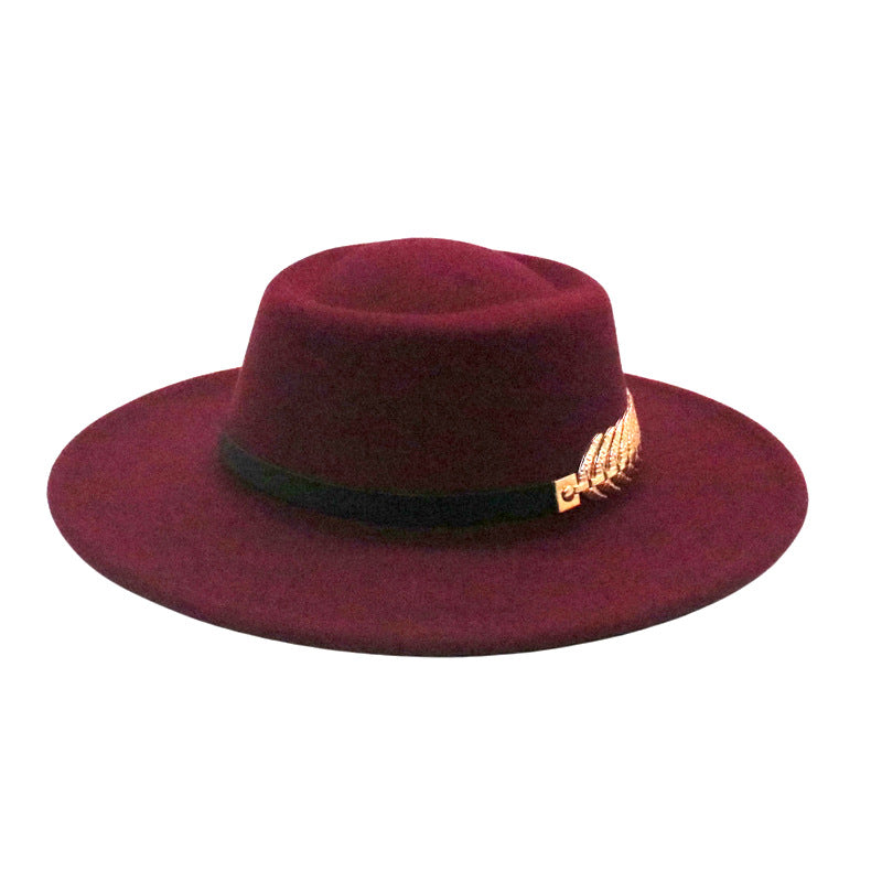 Retro AutumnWinter Wide-Brimmed Wool Jazz Hat for Winter