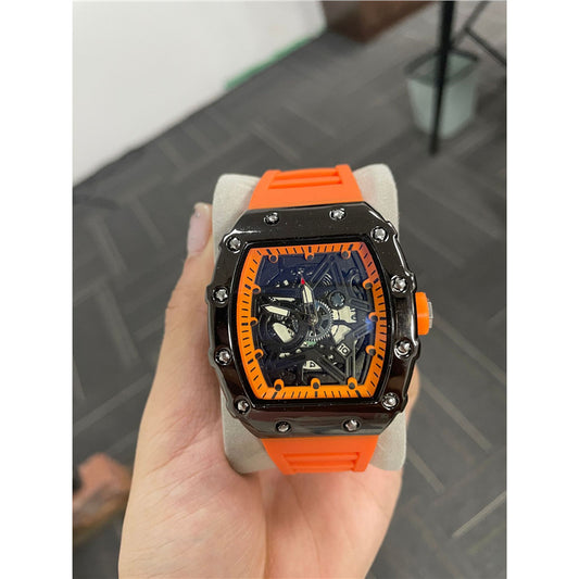 Cylindrical Men’s Watch with Luminous Quartz Movement for Men