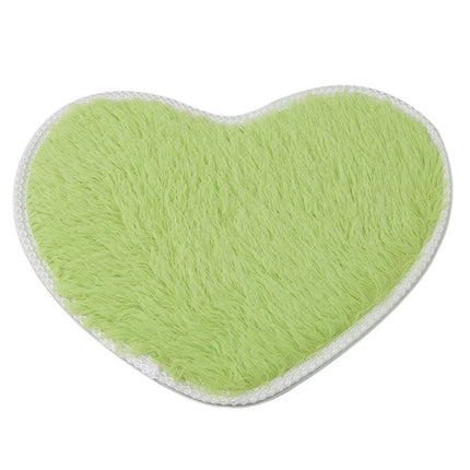 Heart-Shaped Silk Wool Floor Mat Cute Lint-Free Bedroom