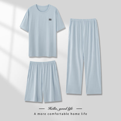 Men’s Pajamas Modal Three-Piece Home Wear Suit – Soft & Cozy