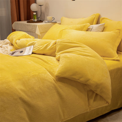 Plush Fleece Duvet Cover Set – Double-Sided Warm Bedding