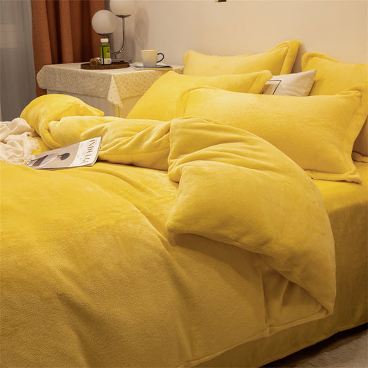 Plush Fleece Duvet Cover Set – Double-Sided Warm Bedding