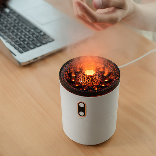 Buy Flame Effect Aromatherapy Humidifier with Jellyfish Mist & Timer