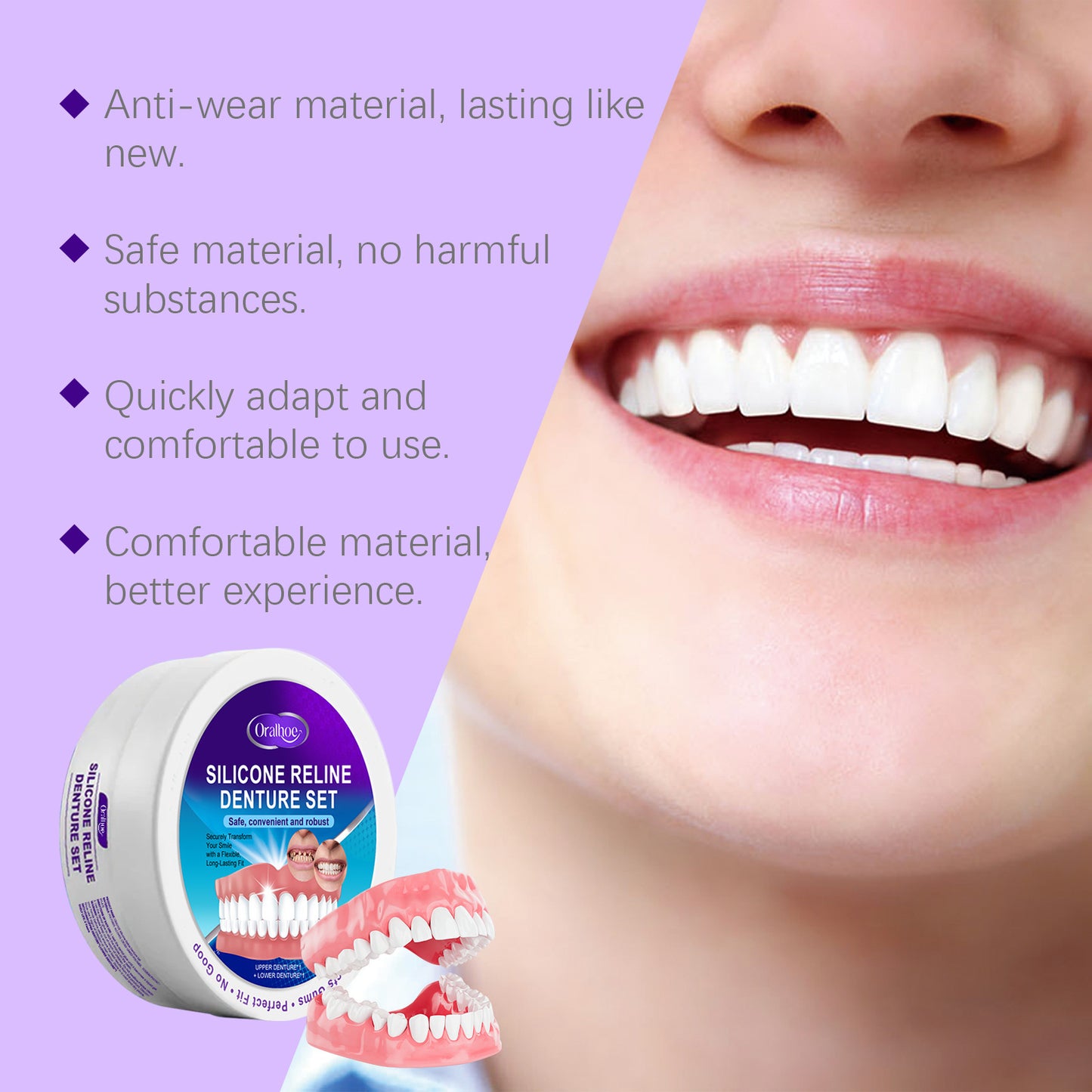 Denture-Adjacent Braces for Comfortable Oral Support and Fit