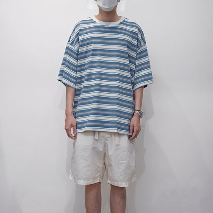 Candy-colored Pinstripe T-shirt – Loose-fitting Short-sleeve