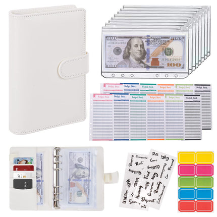 Macaron Loose-Leaf Leather Notebook with Zipper Wallet Bag