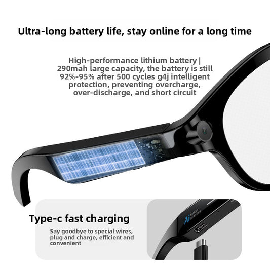 M89 Bluetooth Smart Glasses with HD Camera and AI Features