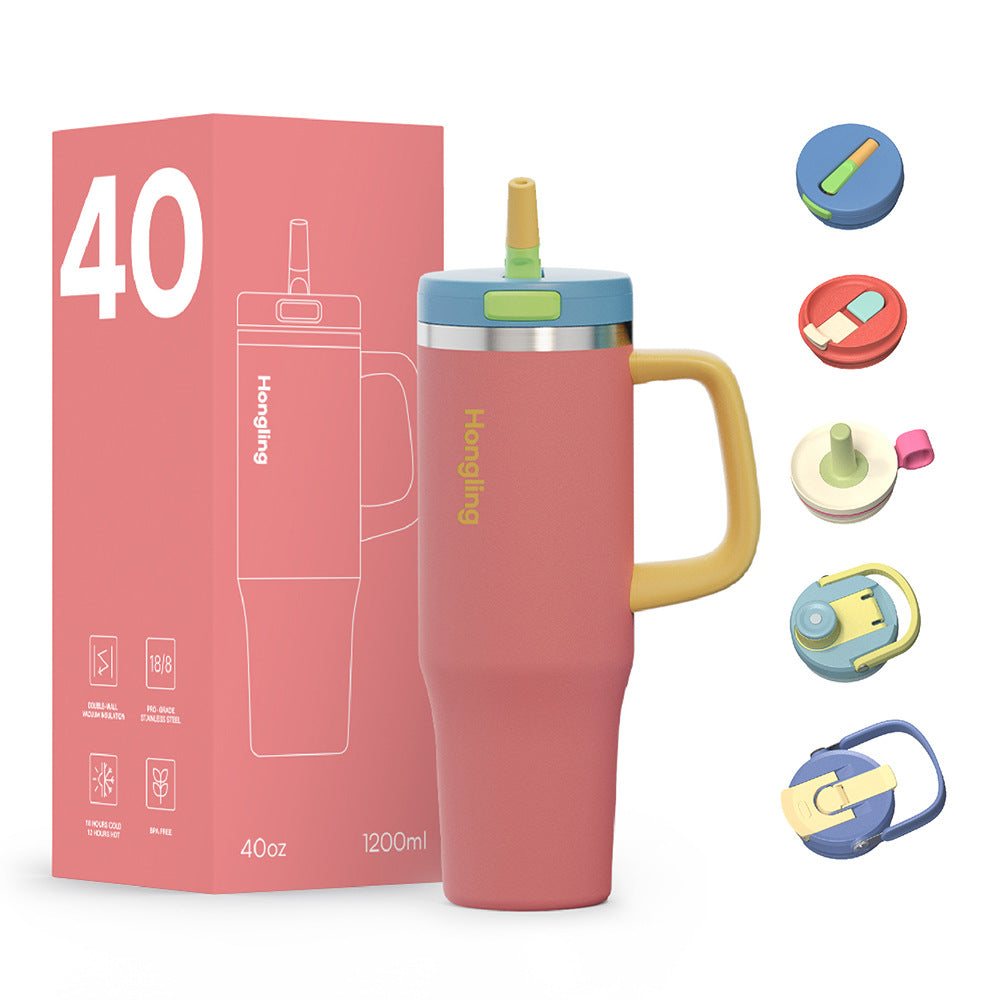 Multifunctional Stainless Steel Tumbler with Handle