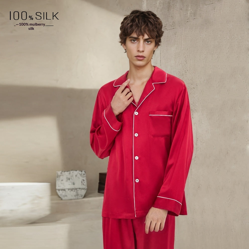 Mumi Heavyweight Silk Pajamas for Men Comfortable Sleepwear
