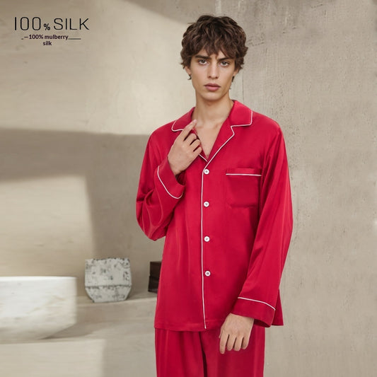 Mumi Heavyweight Silk Pajamas for Men Comfortable Sleepwear
