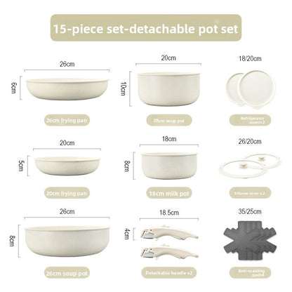 Removable Combination Nonstick Cookware Set Home Cooking